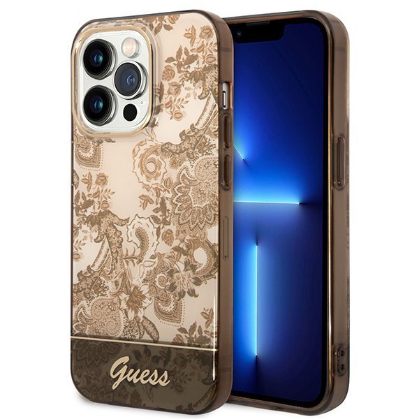 Guess GUHCP14LHGPLHC iPhone 14 Pro 6,1&quot; ochre hardcase Porcelain Collection
