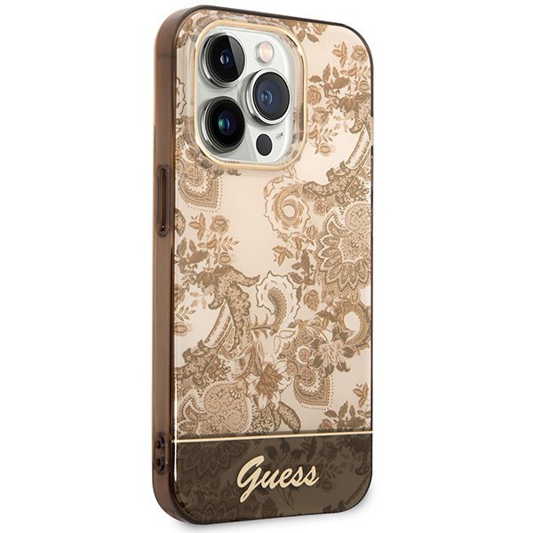 Guess GUHCP14LHGPLHC iPhone 14 Pro 6,1&quot; ochre hardcase Porcelain Collection