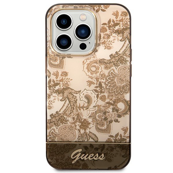 Guess GUHCP14XHGPLHC iPhone 14 Pro Max 6,7&quot; ochre hardcase Porcelain Collection