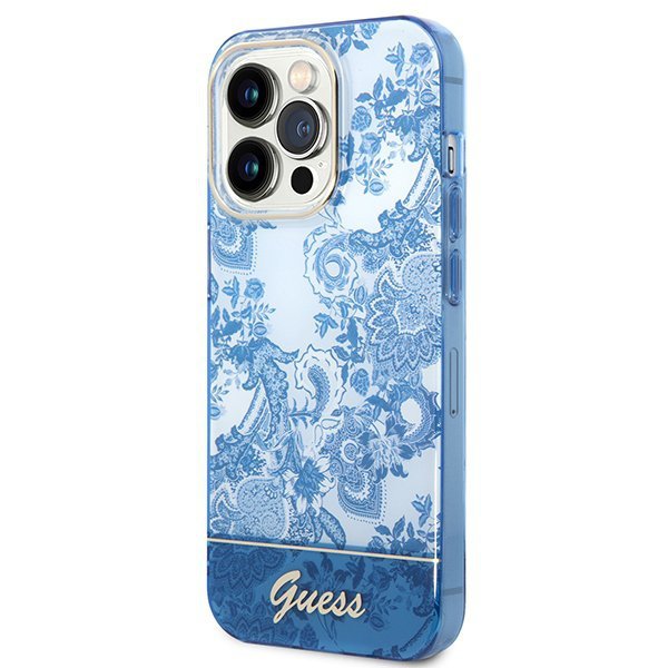 Guess GUHCP14XHGPLHB iPhone 14 Pro Max 6,7&quot; niebieski/blue hardcase Porcelain Collection