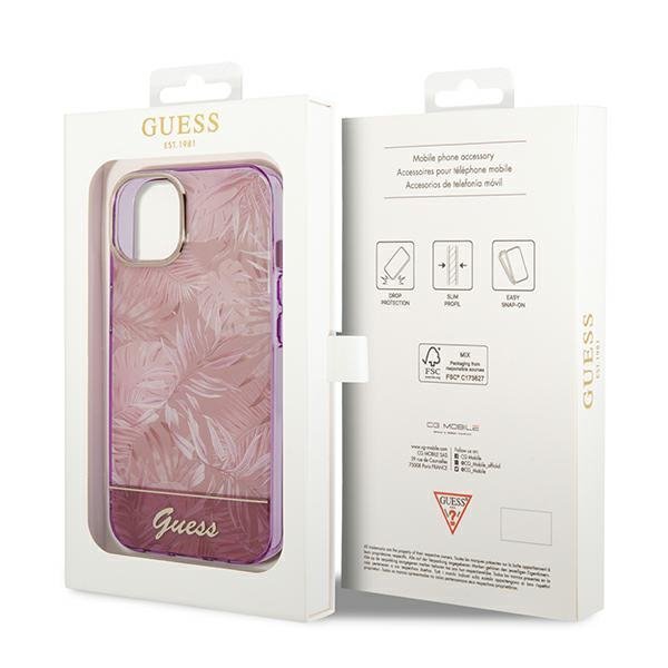 Guess GUHCP14MHGJGHP iPhone 14 Plus / 15 Plus 6.7&quot; różowy/pink hardcase Jungle Collection
