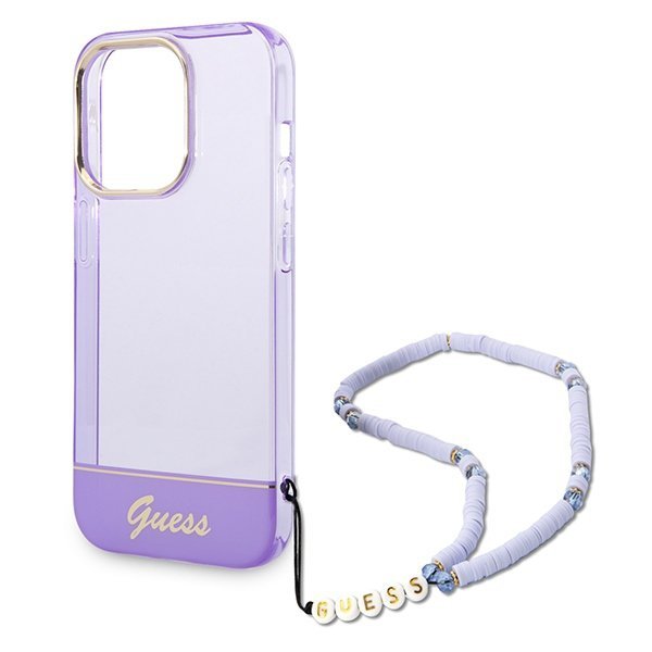 Guess GUHCP14LHGCOHU iPhone 14 Pro 6,1&quot; fioletowy/purple hardcase Translucent Pearl Strap