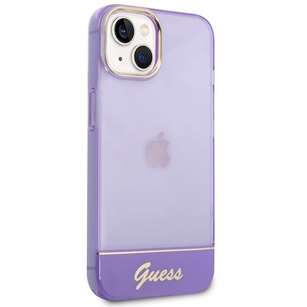 Guess GUHCP14SHGCOU iPhone 14 / 15 / 13 6.1&quot; fioletowy/purple hardcase Translucent