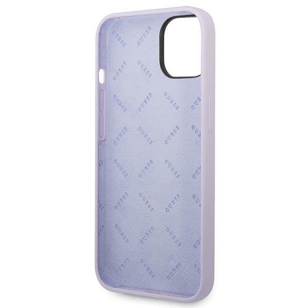 Guess GUHCP14SSLSMU iPhone 14 / 15 / 13 6.1&quot; fioletowy/purple hard case Silicone Vintage Gold Logo