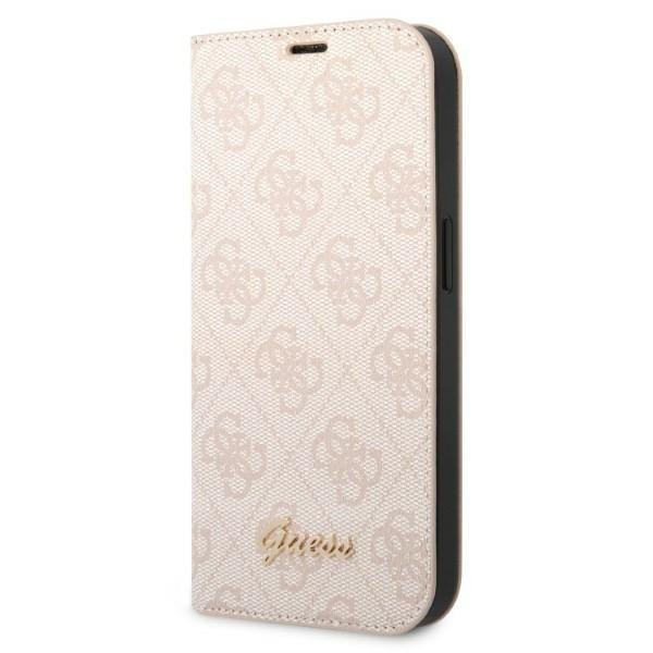 Guess GUBKP14SHG4SHP iPhone 14 / 15 / 136.1" różowy/pink book 4G Vintage Gold Logo