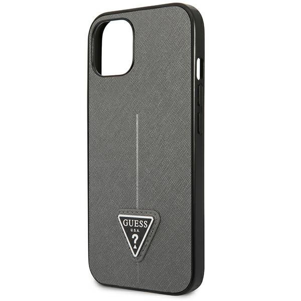 Guess GUHCP14MPSATLG iPhone 14 Plus / 15 Plus 6.7&quot; srebrny/silver hardcase SaffianoTriangle Logo