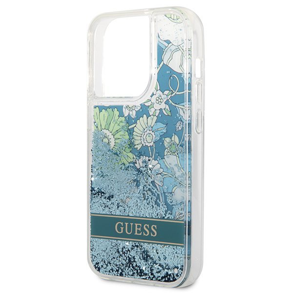 Guess GUHCP14XLFLSN iPhone 14 Pro Max 6,7&quot; zielony/green hardcase Flower Liquid Glitter