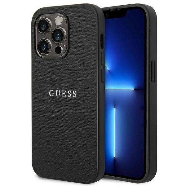 Guess GUHCP14LPSASBBK iPhone 14 Pro6,1&quot; czarny/black Saffiano Strap