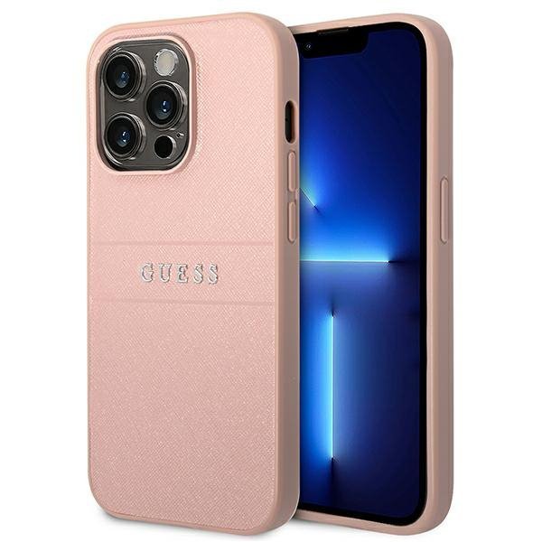 Guess GUHCP14LPSASBPI iPhone 14 Pro 6,1&quot; różowy/pink Saffiano Strap