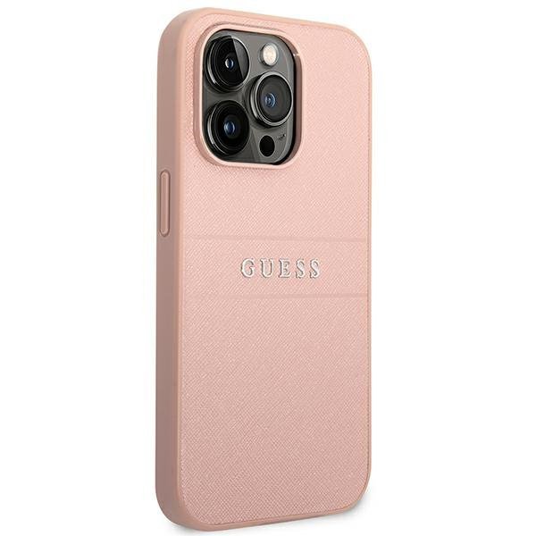 Guess GUHCP14LPSASBPI iPhone 14 Pro 6,1&quot; różowy/pink Saffiano Strap