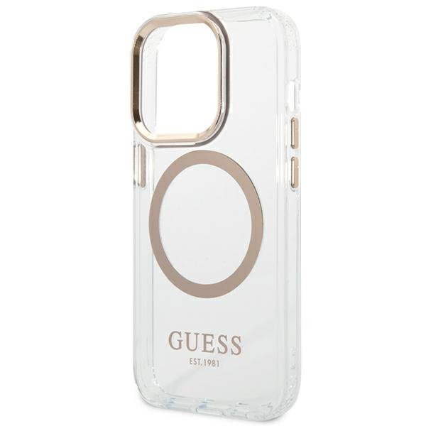 Guess GUHMP14XHTRMD iPhone 14 Pro Max6,7&quot; złoty/gold hard case Metal Outline Magsafe