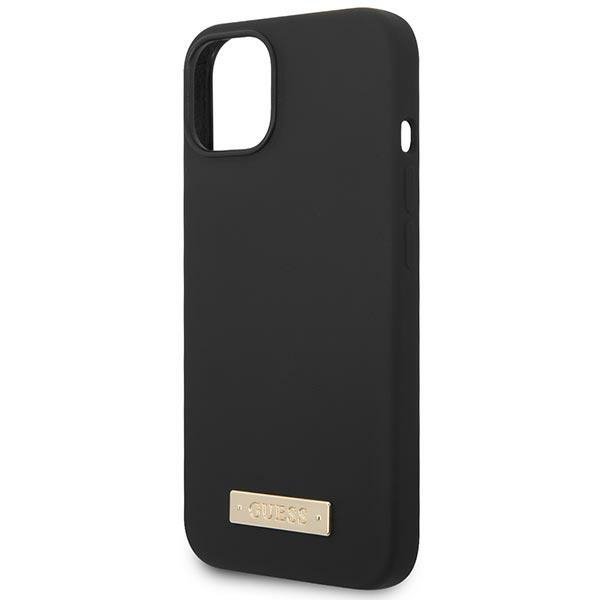 Guess GUHMP14MSBPLK iPhone 14 Plus / 15 Plus 6.7&quot; czarny/black hard case Silicone Logo Plate MagSafe