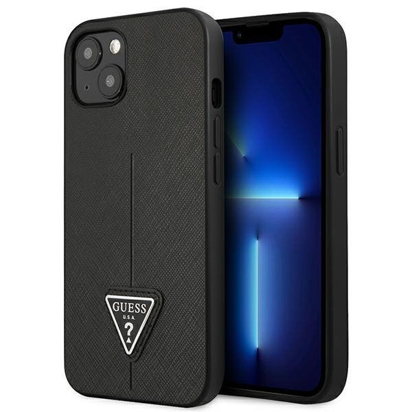 Guess GUHCP13SPSATLK iPhone 13 mini 5,4&quot; czarny/black hardcase SaffianoTriangle Logo