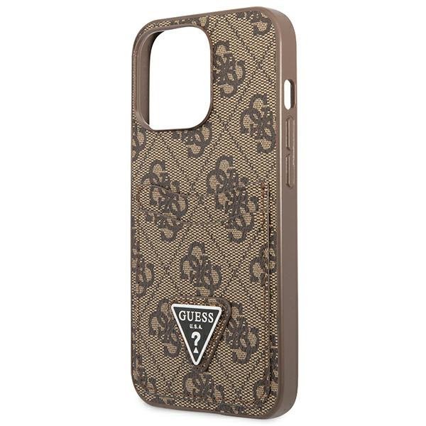 Guess GUHCP13LP4TPW iPhone 13 Pro / 13 6,1&quot; brązowy/brown hardcase 4G Triangle Logo Cardslot