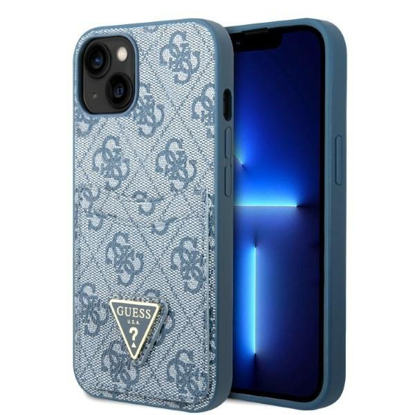 Guess GUHCP13SP4TPB iPhone 13 mini 5,4&quot;niebieski/blue hardcase 4G Triangle Logo Cardslot