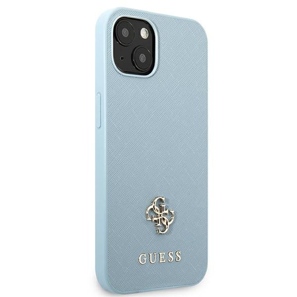 Guess GUHCP13SPS4MB iPhone 13 mini 5,4&quot; niebieski/blue hardcase Saffiano 4G Small Metal Logo