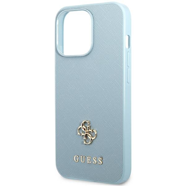 Guess GUHCP13LPS4MB iPhone 13 Pro / 13 6,1&quot; niebieski/blue hardcase Saffiano 4G Small Metal Logo