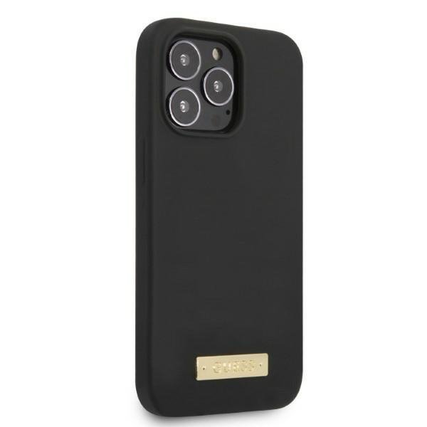 Guess GUHMP13XSPLK iPhone 13 Pro Max 6,7&quot; czarny/black hard case Silicone Logo Plate MagSafe