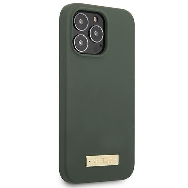 Guess GUHMP13XSPLA iPhone 13 Pro Max 6,7&quot; zielony/khaki hard case Silicone Logo Plate MagSafe