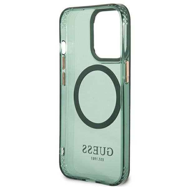 Guess GUHMP13LHTCMA iPhone 13 Pro / 13 6,1&quot; zielony/khaki hard case Gold Outline Translucent MagSafe