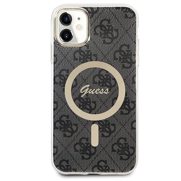 Zestaw Guess GUBPN61H4EACSK Case+Charger iPhone 11 6,1&quot; czarny/black hard case 4G Print MagSafe