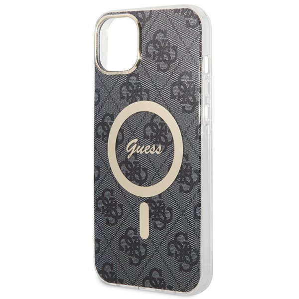 Zestaw Guess GUBPP14MH4EACSK Case+ Charger iPhone 14 Plus / 15 Plus 6.7&quot; czarny/black hard case 4G Print MagSafe