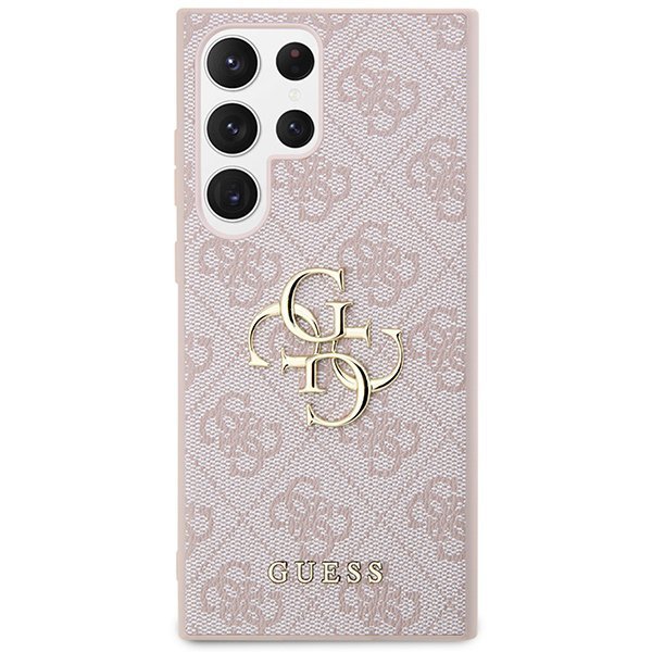 Guess GUHCS23L4GMGPI S23 Ultra S918różowy/pink hardcase 4G Big Metal Logo