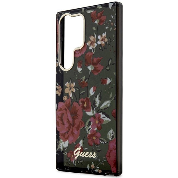 Guess GUHCS23LHCFWSA S23 Ultra S918 zielony/khaki hardcase Flower Collection