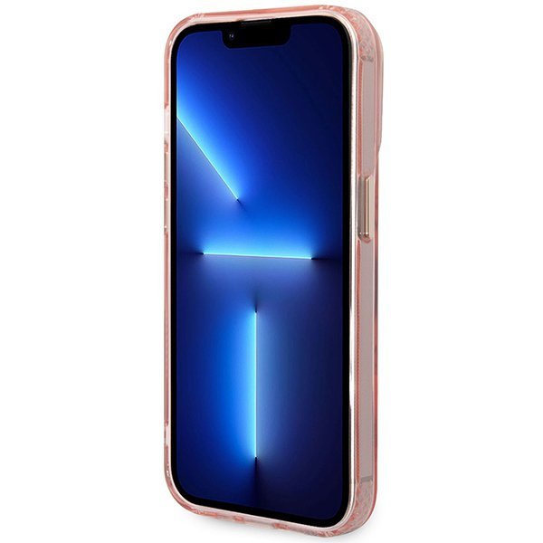 Guess GUHMP14XHTCMP iPhone 14 Pro Max 6,7&quot; różowy/pink hard case Gold Outline Translucent MagSafe