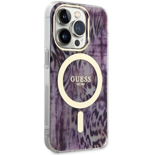 Guess GUHMP14XHLEOPWP iPhone 14 Pro Max 6.7&quot; różowy/pink hardcase Leopard MagSafe