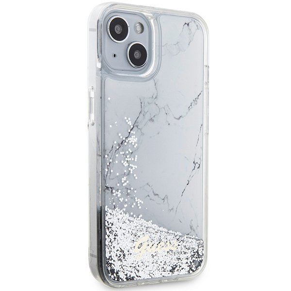 Guess GUHCP14SLCSGSGH iPhone 14 / 15 / 13 6.1&quot; biały/white hardcase Liquid Glitter Marble