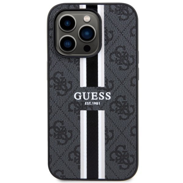 Guess GUHMP14LP4RPSK iPhone 14 Pro 6.1&quot; czarny/black hardcase 4G Printed Stripes MagSafe
