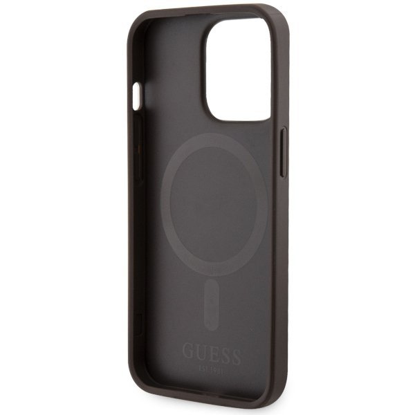 Guess GUHMP13XP4RPSW iPhone 13 Pro Max6.7&quot; brązowy/brown hardcase 4G Printed Stripes MagSafe