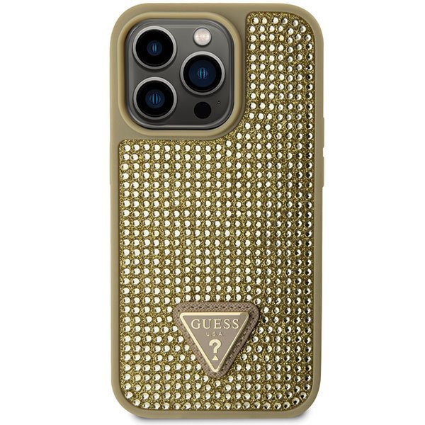 Guess GUHCP14LHDGTPD iPhone 14 Pro 6.1&quot; złoty/gold hardcase Rhinestone Triangle