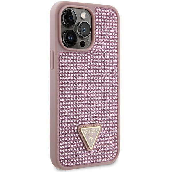 Guess GUHCP14XHDGTPP iPhone 14 Pro Max 6.7&quot; różowy/pink hardcase Rhinestone Triangle
