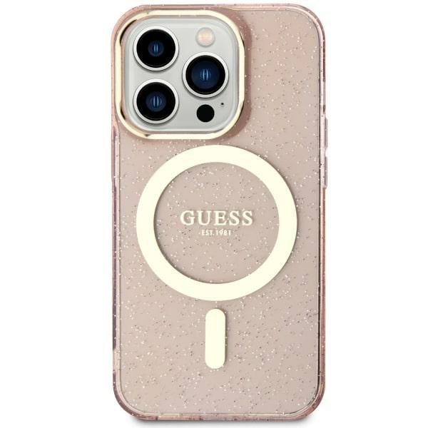 Guess GUHMN61HCMCGP iPhone 11 / Xr 6.1&quot; różowy/pink hardcase Glitter Gold MagSafe