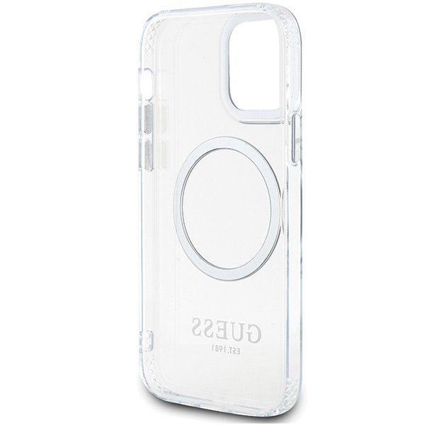 Guess GUHMP12MHTRMS iPhone 12/12 Pro 6.1&quot; srebrny/silver hard case Metal Outline Magsafe