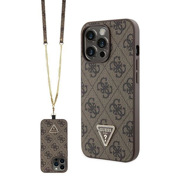 Guess GUHCP13LP4TDSCPW iPhone 13 Pro / 13 6.1&quot; brązowy/brown hardcase Crossbody 4G Metal Logo