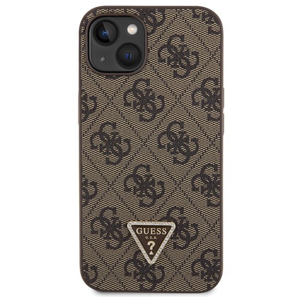 Guess GUHCP14SP4TDSCPW iPhone 14 / 15 / 13 6.1&quot; brązowy/brown hardcase Crossbody 4G Metal Logo