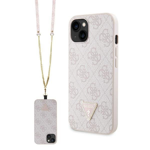 Guess GUHCP14XP4TDSCPP iPhone 14 Pro Max6.7&quot; różowy/pink hardcase Crossbody 4G Metal Logo