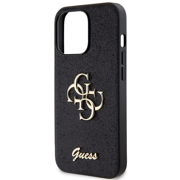 Guess GUHCP13LHG4SGK iPhone 13 Pro / 13 6.1&quot; czarny/black hardcase Glitter Script Big 4G