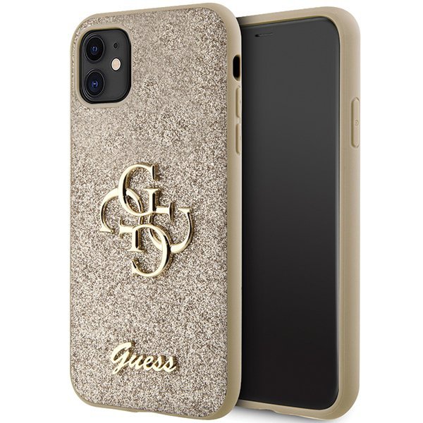 Guess GUHCN61HG4SGD iPhone 11 / Xr 6.1&quot; złoty/gold hardcase Glitter Script Big 4G