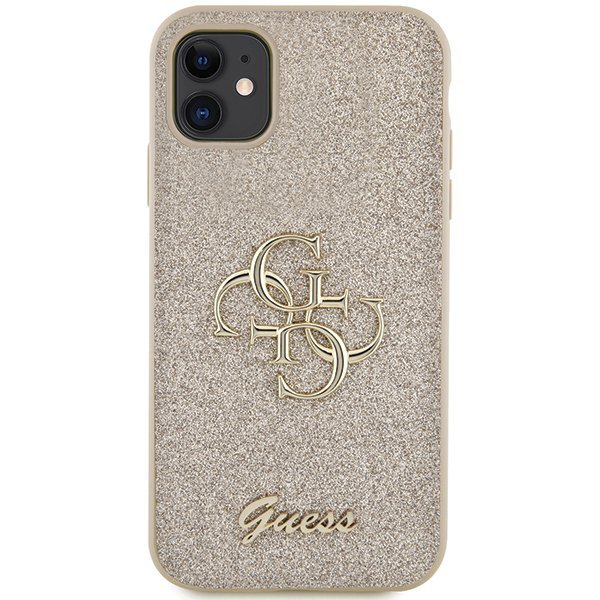 Guess GUHCN61HG4SGD iPhone 11 / Xr 6.1&quot; złoty/gold hardcase Glitter Script Big 4G