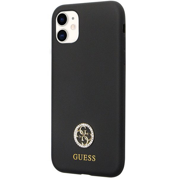Guess GUHCN614DGPK iPhone 11 / Xr 6.1&quot;czarny/black hardcase Silicone Logo Strass 4G