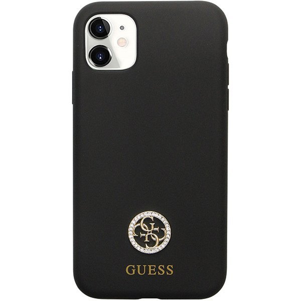 Guess GUHCN614DGPK iPhone 11 / Xr 6.1&quot;czarny/black hardcase Silicone Logo Strass 4G