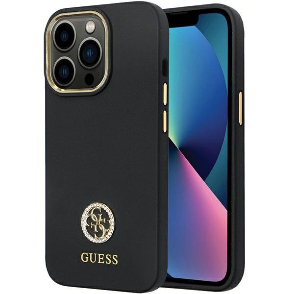 Guess GUHCP13LM4DGPK iPhone 13 Pro / 136.1&quot; czarny/black hardcase Silicone Logo Strass 4G