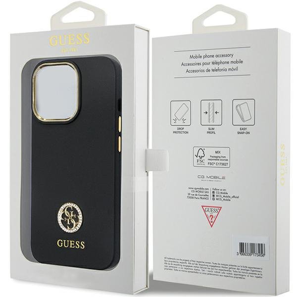 Guess GUHCP13LM4DGPK iPhone 13 Pro / 13 6.1&quot; czarny/black hardcase Silicone Logo Strass 4G