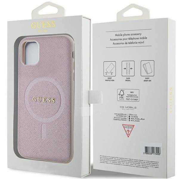 Guess GUHMN61PSAHMCP iPhone 11 / Xr 6.1&quot; różowy/pink hardcase Saffiano MagSafe