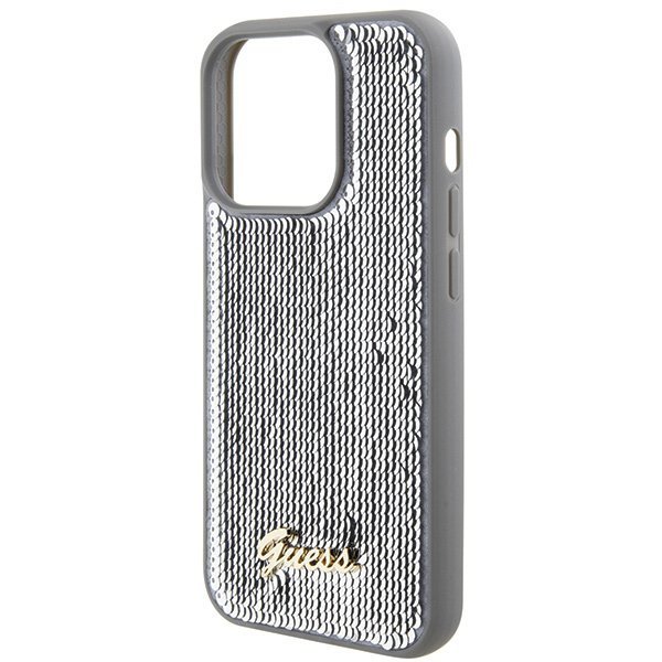 Guess GUHCP15XPSFDGSS iPhone 15 Pro Max 6.7&quot; srebrny/silver hardcase Sequin Script Metal