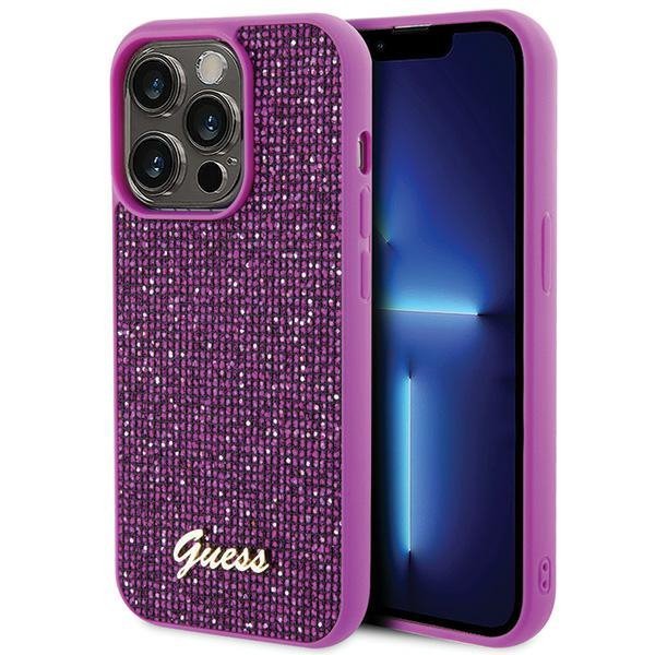 Guess GUHCP15LPMSDGSF iPhone 15 Pro 6.1&quot; fuksja/fuschia hardcase Disco Metal Script